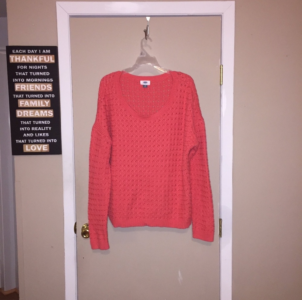 Orange/Coral XL Women's Sweater